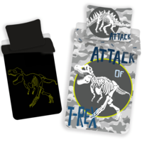 Dinosaurus Dekbedovertrek T-Rex Glow in the Dark - (Let op - Met extra grote sloop 70x90cm) - Katoen