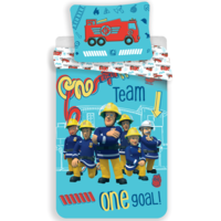 Brandweerman Sam Dekbedovertrek Team - (Let op - Met extra grote sloop 70x90cm) - Katoen