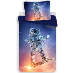 Astronaut Dekbedovertrek Spaceboard Champion - (Let op - Met extra grote sloop 70x90cm) - Polyester