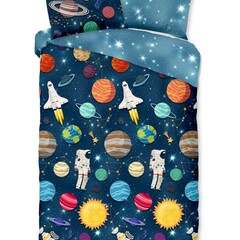 Good morning Dekbedovertrek Family flanel - kids  nr.30139 blauw