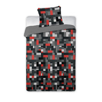 Bricks Dekbedovertrek Cool Dark - (Let op - Met extra grote sloop 70x90cm) - Katoen