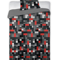 Bricks Dekbedovertrek Cool Dark - (Let op - Met extra grote sloop 70x90cm) - Katoen
