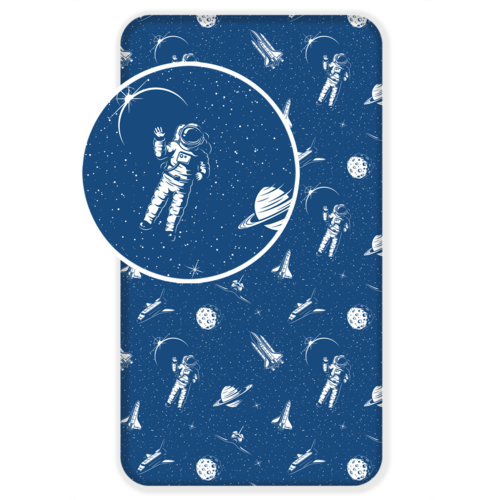 Space hoeslaken - Eenpersoons - 90 x 200 cm - Blauw