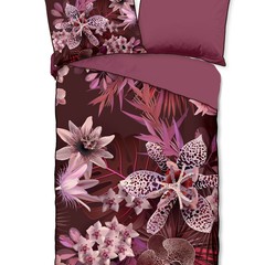 Descanso Dekbedovertrek Farze - organic nr.30295 bordeaux