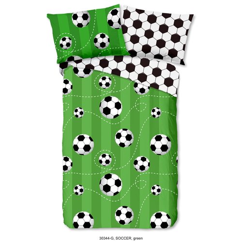 Good morning Dekbedovertrek 140x220 kids Soccer - nr.30344 groen