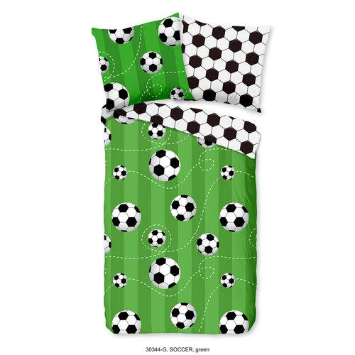 Good morning Dekbedovertrek 140x220 kids Soccer - nr.30344 groen