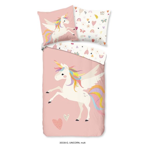 Good morning Dekbedovertrek 140x220 kids Unicorn nr.30338 multi