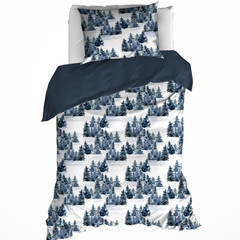 De Witte Lietaer Dekbedovertrek North Eclipse Blue - Katoen Perkal