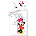 Disney Minnie Mouse Dekbedovertrek Flower - (Let op - Met extra grote sloop 70x90cm) - Katoen