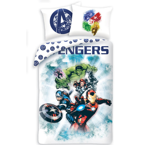 Marvel Avengers Dekbedovertrek Team - (Let op - Met extra grote sloop 70x90cm) - Katoen