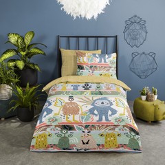 Good morning Dekbedovertrek Monsters - kids nr.30019 multi