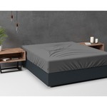 Sleeptime Hoeslaken Flanel Basic Anthracite