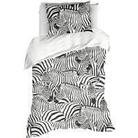 De Witte Lietaer Dekbedovertrek Zebra Eggshell - Hotelmaat - Katoen Satijn