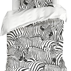 De Witte Lietaer Dekbedovertrek Zebra Eggshell - Hotelmaat - Katoen Satijn