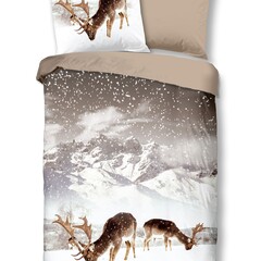 Good morning Dekbedovertrek Winter - flanel nr.6350 zand