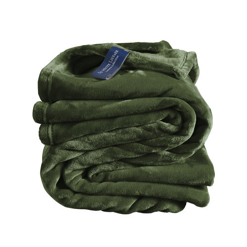 De Witte Lietaer Fleece deken Cosy Khaki - 150 x 200 cm - Groen