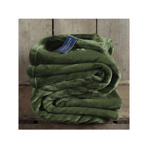 De Witte Lietaer Fleece deken Cosy Khaki - 150 x 200 cm - Groen