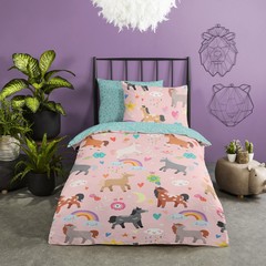Good morning Dekbedovertrek Horses - kids nr.30304 multi