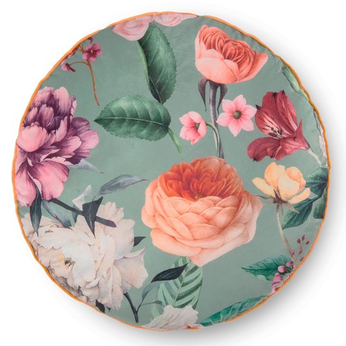 Descanso Gevuld kussen Fiori - 55cm diameter polyester Descanso nr.30228 zand