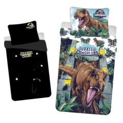 Jurassic World Dekbedovertrek Roar Glow in the Dark - (Let op - Met extra grote sloop 70x90cm) - Katoen