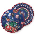 Happiness Gevuld kussen Cooper - 55cm diameter polyester Happiness nr.20074 blauw