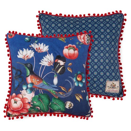 Happiness Gevuld kussen Cooper - 1-48x48 polyester Happiness nr.20074 blauw