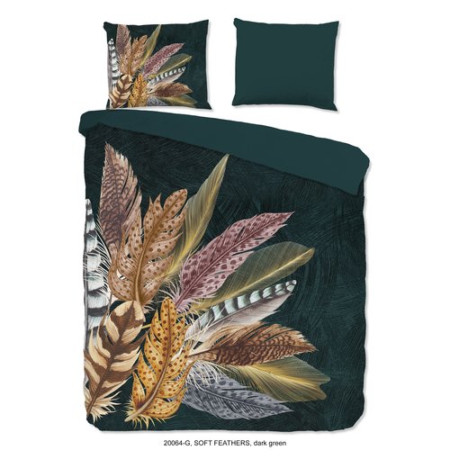 Good morning Dekbedovertrek Soft Feather - nr.20064 donker groen
