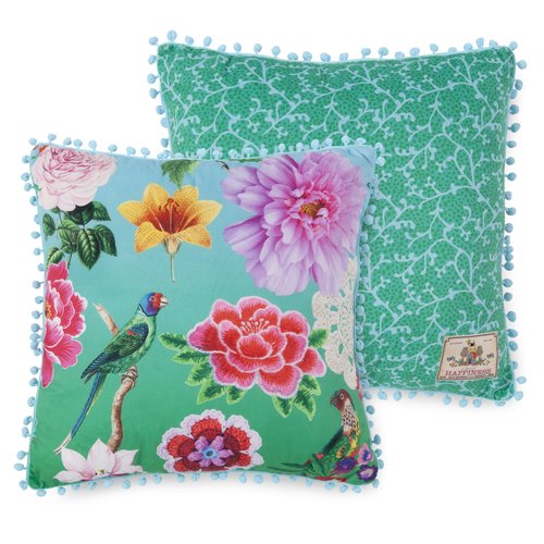 Happiness Gevuld kussen  1-48x48 polyester Happiness nr.20036 aqua