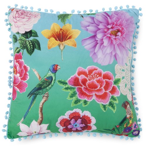 Happiness Gevuld kussen  1-48x48 polyester Happiness nr.20036 aqua