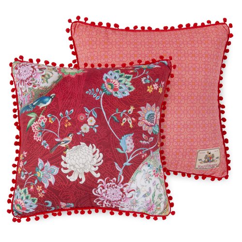 Happiness Gevuld kussen  1-48x48 polyester Happiness nr.20076 rood