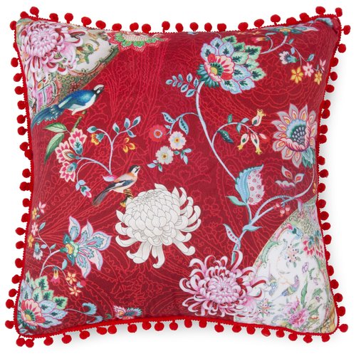 Happiness Gevuld kussen  1-48x48 polyester Happiness nr.20076 rood