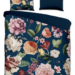 Descanso Dekbedovertrek Fiori - organic nr.30228 blauw
