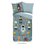 Good morning Dekbedovertrek Spacemen - 140x220 kids nr.30388 grijs