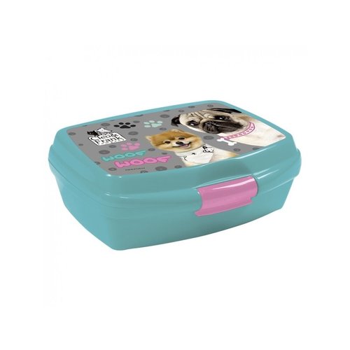 Cleo & Frank Set Lunchbox + Bidon Woof Woof Polypropyleen