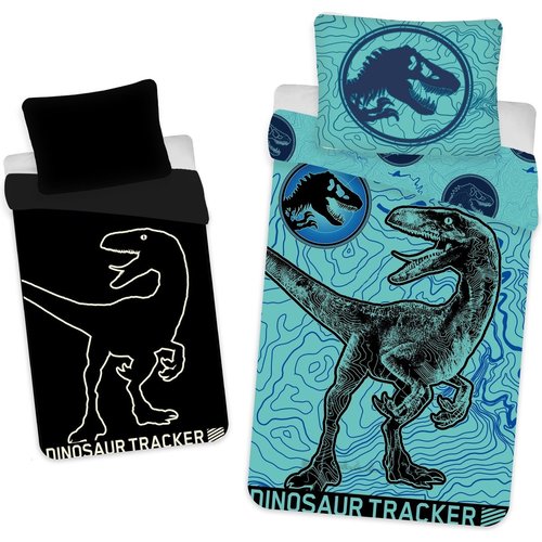 Jurassic World Dekbedovertrek Tracker Glow in the Dark - (Let op - Met extra grote sloop 70x90cm) - Katoen