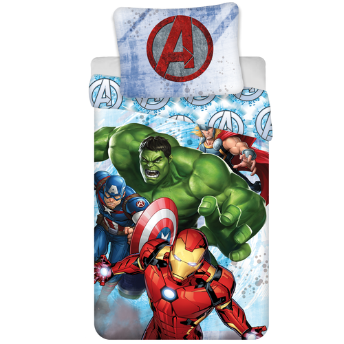 Marvel Avengers Dekbedovertrek, Heroes - (Let op - Met extra grote sloop 70x90cm) - Katoen