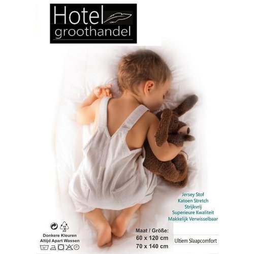 hotelgroothandel.nl Jersey kinder hoeslaken | set van 2 stuks  - Wit | Ledikant 60/70 x 120/140 cm