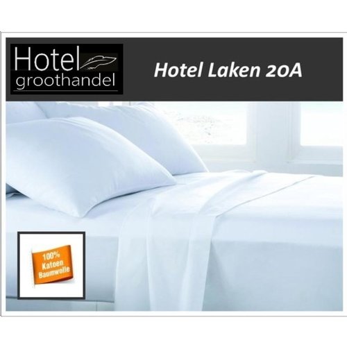 hotelgroothandel.nl 2-Pack Laken Hotel |  Wit 100% Katoenen 20A