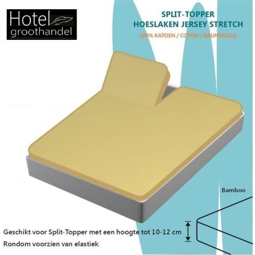 hotelgroothandel.nl Splittopper Hoeslaken - Bamboo Jersey Katoen