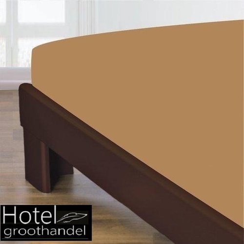 hotelgroothandel.nl Hoeslaken - Licht bruin - Gladde 100 % Katoen