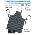 hotelgroothandel.nl 2 Pack  Keukenschort 70x100cm - Zwart gestreept | Hotel / Horeca