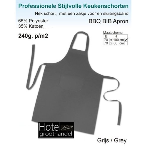 hotelgroothandel.nl 2 Pack Keukenschorten - 70x100 - Antraciet grijs  | Hotel / Horeca