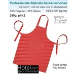 hotelgroothandel.nl 2 Pack  Keukenschort 70x100cm - Rood gestreept | Hotel / Horeca