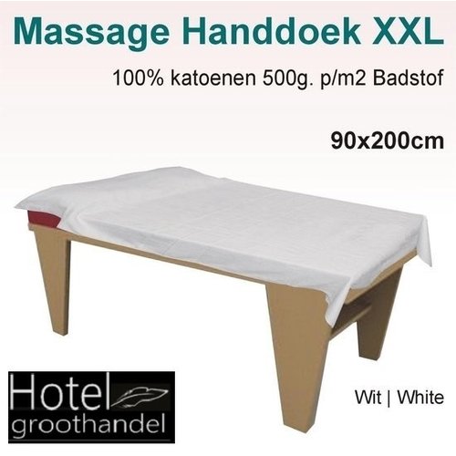 hotelgroothandel.nl 2 Pack Massage-/ Strandlaken  (2 stuks) 90x200cm 2CAM wit, grijs 450g.m2