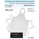 hotelgroothandel.nl 3 Pack Keukenschorten BBQ BIB Apron - Wit - 70x100cm