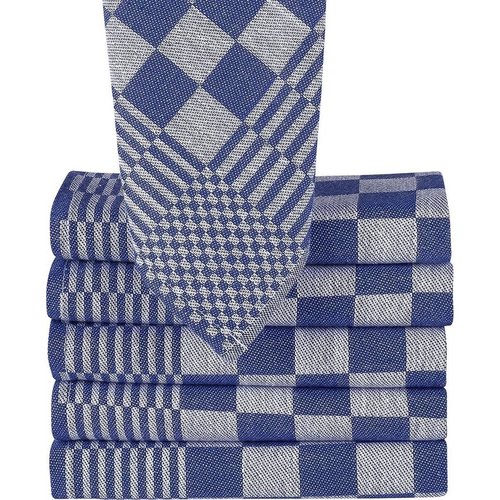 hotelgroothandel.nl 9-delige sets keukendoeken blauw/wit - 6 x theedoeken 65x65cm + 3 keukenhanddoeken 5x50cm