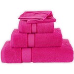 hotelgroothandel.nl 6 Stuks Gastdoeken - Ruche fuchsia 30x50cm gekamde katoen 550g