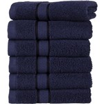 hotelgroothandel.nl 6 Stuks Gastdoeken - Ruche marine blauw 30x50cm gekamde katoen 550g