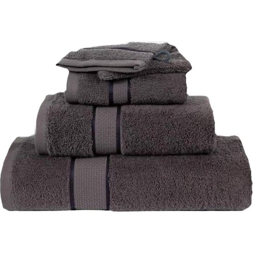 hotelgroothandel.nl 4 Pack Handdoeken - 4 stuks Ruche Antraciet 50x100 cm - gekamde katoen 550g. M²