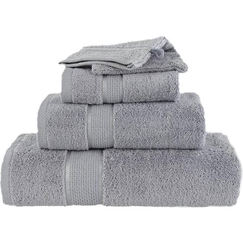 hotelgroothandel.nl 4 Pack Handdoeken - 4 stuks Ruche Grijs 50x100 cm - gekamde katoen 550g. M²